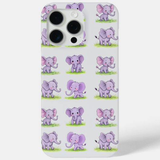Violet Baby Elephant iPhone/iPad Case (Rückseite)