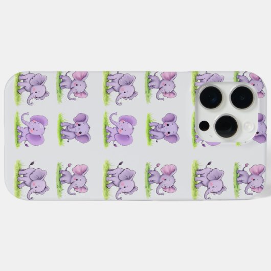 Violet Baby Elephant iPhone/iPad Case (Rückseite (Horizontal))