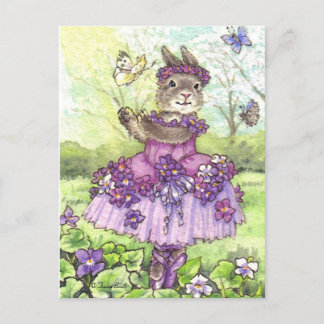Violet Ballerina Bunny niedliche Postkarte