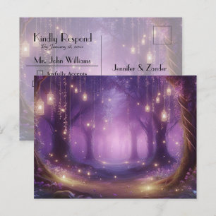 Violet bei Mitternacht Enchanted Forest Antwort Po Einladungspostkarte
