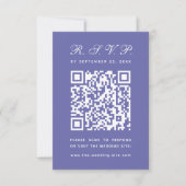 Violet Big QR Code Einfache kalligraphische Hochze RSVP Karte (Vorderseite)
