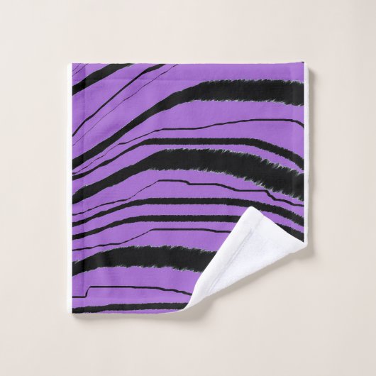 Violet Black Animal Print Geschenk Badhandtuch Set (Waschlappen)
