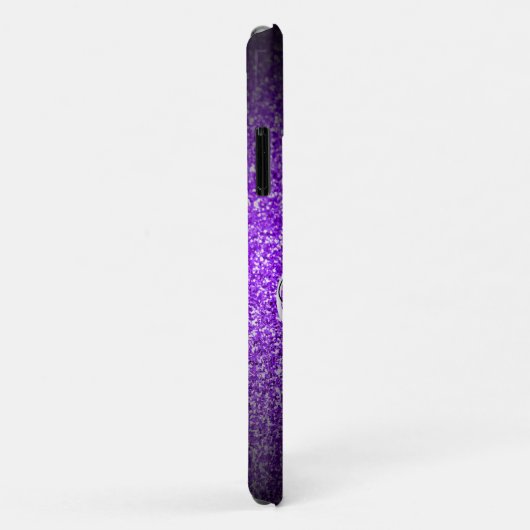 Violet Black Glitzer Ombre Personalisiert Case-Mate iPhone Hülle (Hinten/Rechts)
