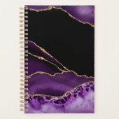 Violet Black Marble Agate Dark Glamour Golden Planer (Vorderseite)