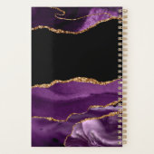 Violet Black Marble Agate Glam Golden Glitzer Planer (Rückseite)