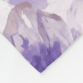 Violet Blooms Watercolor Purple Flowers Painted Fleecedecke (Ecke)