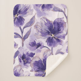 Violet Blooms Watercolor Purple Flowers Painted Sherpadecke