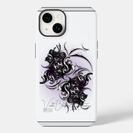 "Violet Blossom Abstraction", Apple iPhone 14 Fall Case-Mate iPhone Hülle (Rückseite)