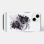 "Violet Blossom Abstraction", Apple iPhone 14 Fall Hülle (Rückseite (Horizontal))