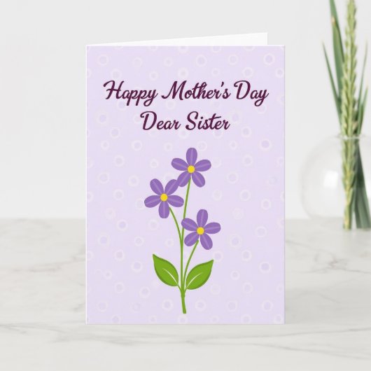 Violet Blossom Schwester Karte (Vorderseite)