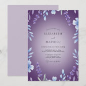 Violet Blossom Vine Hochzeit Einladung (Vorne/Hinten)