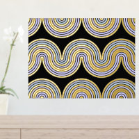 Violet Blue Abstrakt Wave Lines Art Muster Gold