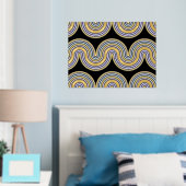 Violet Blue Abstrakt Wave Lines Art Muster Gold Foliendrucke (In Situ (Schlafzimmer))