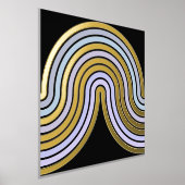 Violet Blue Abstrakt Wave Lines Art Muster Gold Foliendrucke (Ablage )