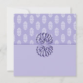 Violet Blue Damask Wedding Einladung (Vorderseite)