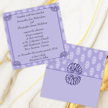 Violet Blue Damask Wedding