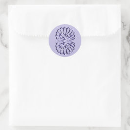 Violet Blue Damask Wedding Runder Aufkleber