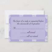 Violet Blue Damask Wedding UAWG RSVP Karte (Rückseite)