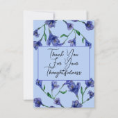 Violet Blue Floral Watercolor Hochzeit Dankeskarte (Vorderseite)