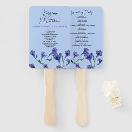 Violet Blue Floral Watercolor Hochzeit Fächer