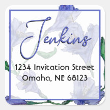 Violet Blue Floral Watercolor Hochzeit