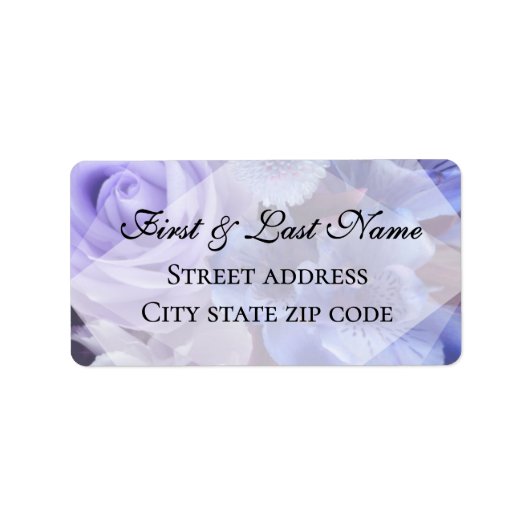 Violet Blue Florals Adressaufkleber (Vorne)