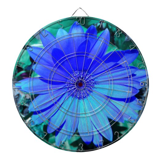 Violet Blue Gerbera Daisy Dartboard Dartscheibe (vorne)