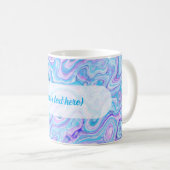 Violet Blue Marble Texture Abstract Liquid Paint Kaffeetasse (VorderseiteRechts)