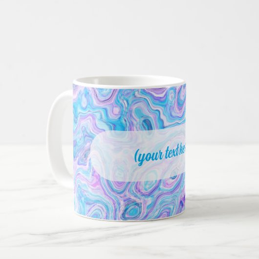 Violet Blue Marble Texture Abstract Liquid Paint Kaffeetasse (Vorderseite Links)