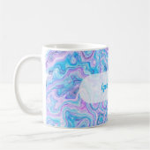 Violet Blue Marble Texture Abstract Liquid Paint Kaffeetasse (Links)