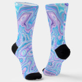 Violet Blue Marble Texture Abstract Liquid Paint Socken (Gewinkelt)