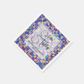 Violet Blue Mosaic Hallo 30. Geburtstag Serviette (Ecke)