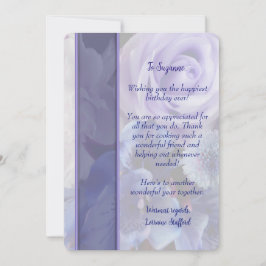 Violet Blue Rose Floral Birthday Card Einladung