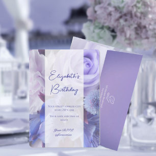 Violet Blue Rose Geburtstagseinladungskarte Dankeskarte