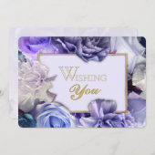 Violet Blue Rose Secret Gardens Birthday Card Einladung (Vorne/Hinten)