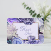 Violet Blue Rose Thank You Card Dankeskarte (Stehend Vorderseite)