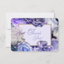 Violet Blue Rose Thank You Card Dankeskarte