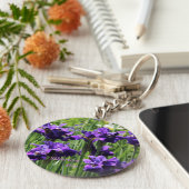 Violet Blue & White Siberian Iris Schlüsselanhänger (Seite)