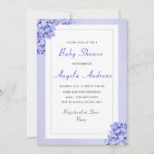 Violet Blume Baby Girl Dusche Einladung Catte (Vorderseite)