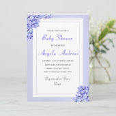 Violet Blume Baby Girl Dusche Einladung Catte (Stehend Vorderseite)