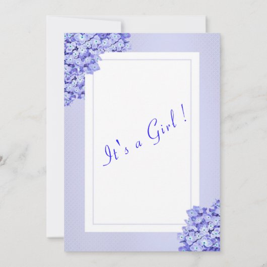 Violet Blume Baby Girl Dusche Einladung Catte (Rückseite)