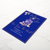 Violet Blume Royal Blue Save the Date Foil Card Folieneinladung (Gedreht)