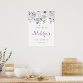 Violet Blush | Floral Baby Dusche Begrüßung Poster (Küche)