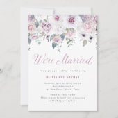 Violet Blush | Floral Post Wedding Celebration Einladung (Vorderseite)