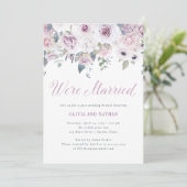 Violet Blush | Floral Post Wedding Celebration Einladung (Stehend Vorderseite)