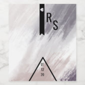 Violet Blush Gray Abstrakt Heart Bar Geo Wedding Weinetikett (Einzelnes Label)