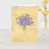 Violet Bouquet Blank Note Card Karte (Gelbe Blume)
