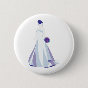 Violet Bouquet Bride Button