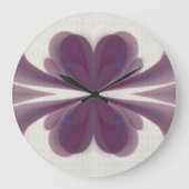 Violet Bow Fractal Clock Große Wanduhr (Vorderseite)