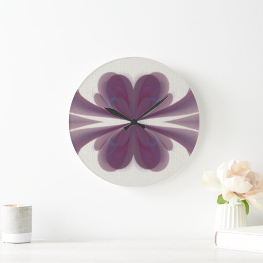 Violet Bow Fractal Clock Große Wanduhr (Zuhause)
